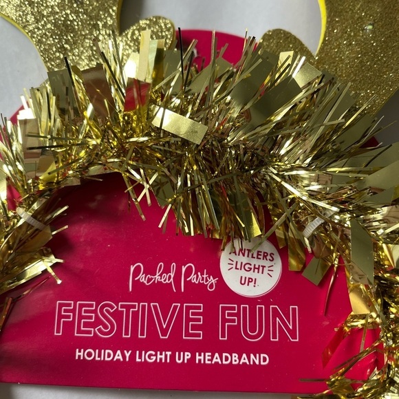 Festive Fun Gold Holiday Light-Up Headband by T Party Fashion - Picture 5 of 8